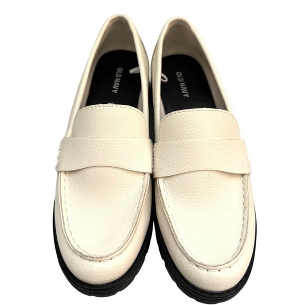 Old Navy Womens Cream‎ White Lug Sole Loafers Shoes Size 7 EUC